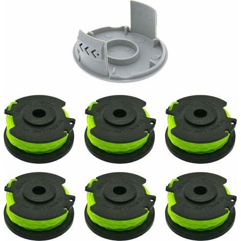 Ersatzspule für Ryobi RAC142 36V Bürste, Trimmerzubehör, Ersatzspule für Trimmer, für RLT36B33 und RY36LT33A-0 Funkbürsten (6 Spulen + 1 Kappe) (1/5)