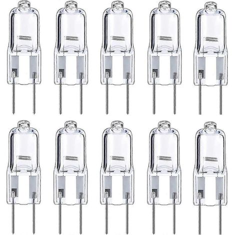 Lotto di 10 lampadine alogena G6.35 per la radiazione visibile, 2-poli, 12 V, 35 W, bianco caldo 2700 K, per lampadari, illuminazione della pista, lampade da tavolo e all'aperto. (1/5)