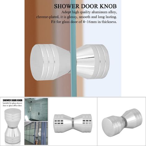 Poignée de tirage en alliage d'aluminium chromé pour porte de douche en verre, quincaillerie salle de bain (1/5)
