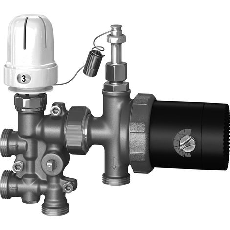 Station de contrôle compacte VoNo Floortec KF avec mini-station de mélange pour chauffage au sol 3/4"