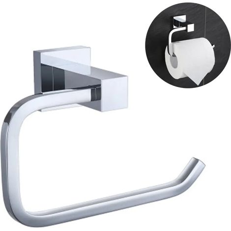 Portarrollos de papel higiénico moderno montado en pared Soporte para pañuelos de baño Portarrollos de papel higiénico de acero inoxidable (1/4)