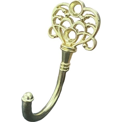Vintage-Wandhaken aus Metall zum Aufhängen von Handtüchern/Mänteln (goldfarben, 1 Stück, mit Schrauben) (1/5)