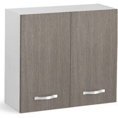 Kit cuisine suspendue 2 portes 80x30x72h finition mélèze gris - Séjour