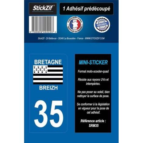 ADHESIF MOTO REGION DEPARTEMENT 35 BRETAGNE/BREIZH