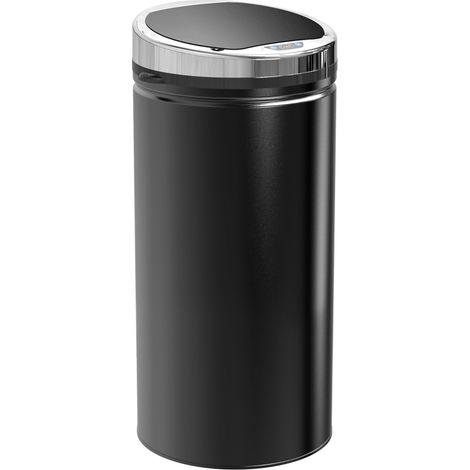 42L Sensor Bin for Kitchen Waste Automatic Dustbin Motion Detection Dustbin Stainless Steel Rubbish Can with Bucket, Black