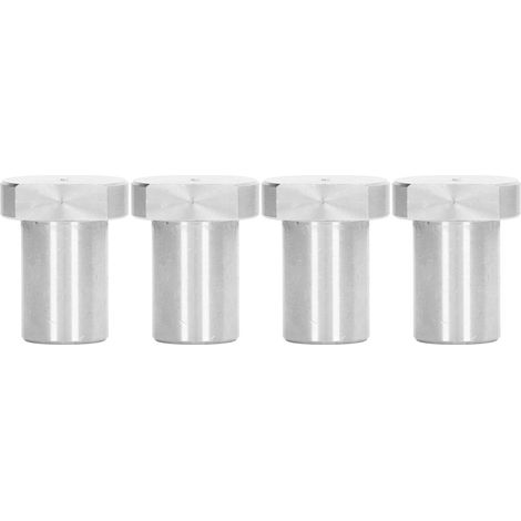 Lot de 4 butées d'établi en acier inoxydable argenté, diamètre 19 mm, pour le travail du bois. (1/5)