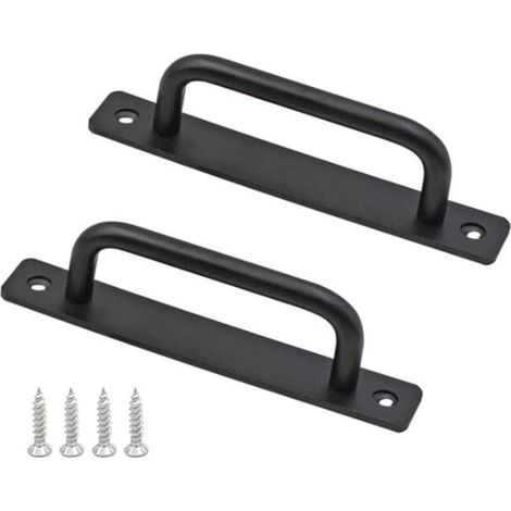 2 Pièces Poignée de porte Grange,Poignée de Porte Coulissante Lourde,Poignée de Porte de Grange Coulissante Noire,Pour Cuisine, Meubles, Armoires, Placards, Portes (1/5)