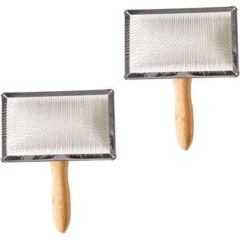 Zweiteiliges Set bestehend aus Wollkamm, Filznadel und Pflegeprodukten. Haustierfreundlich. Griff aus Massivholz, Handkamm und rotierende Bürste. Ideal (1/2)