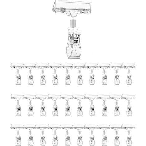 30 pezzi di porta-etichette girevoli, clip per etichette in acrilico, etichette girevoli in plastica per macellerie, basi per etichette da panetteria (1/5)