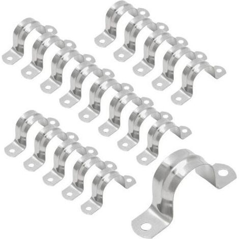 Collier de serrage en U en acier inoxydable, collier de serrage demirond pour tuyau d'air/eau, raccords pour tuyaux d'eau – 25 mm (1/4)