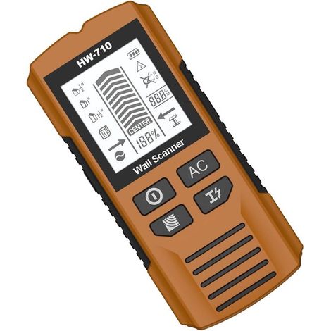 Handmetalldetektor – Balkensucher – Sicheres Bohren – LCD-Audioanzeige – 17,4 cm – Gelb (1/5)