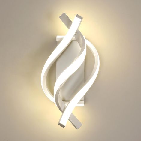 Aplique LED de pared de 18 W, iluminación LED de aluminio para interiores, tres temperaturas de color de 3000K-4500K-6500K, para sala de estar(blanco) (1/5)