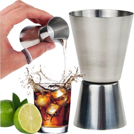 TG77668 Doppelseitiger Messbecher aus Metall für Barkeeper, 25/50 ml (1/5)