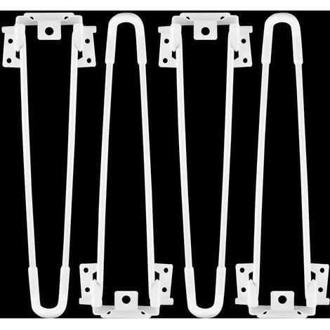 Pieds de Table pliants 4 PCS Pieds de Table pliants en épingle à Cheveux 32CM Hauteur Blanc Heavy Duty Facile à Installer Pied de Table Basse Pliant-LIAIKI (1/5)