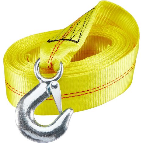 Sangle de Treuil de Bateau et Voiture avec Crochet,Sangle de Treuil de Remorque de Bateau Marin Robuste,Résistance à la Rupture 10000 LB (5cmx6m)(2" x20’) (1/5)