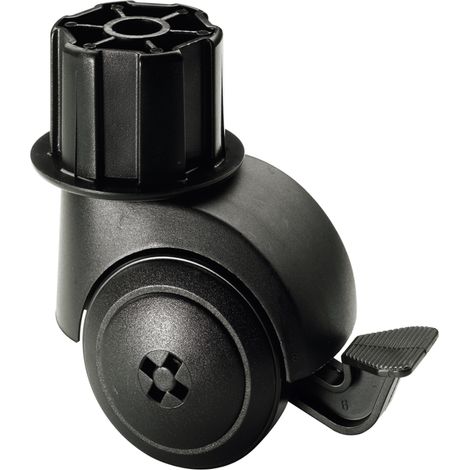 Hettich Tischbein-Fußrolle, 70mm, Femica 70201, Kunststoff schwarz (1/2)