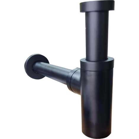 Sifone d'arredo Nero opaco Jacuzzi Rubinetteria tondo (1/2)