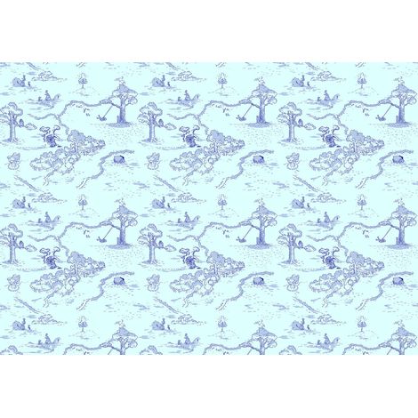 papier peint panoramique Winnie l'ourson bleu - Disney (1/3)