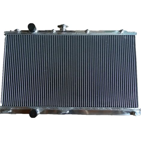 Radiador de aluminio, tamaño del núcleo 692 mm x 376 mm, grosor del núcleo 52 mm (2 filas), tamaño de entrada 35 mm, tamaño de salida 35 mm, compatible con los modelos de vehículos de alto rendimiento (1/5)