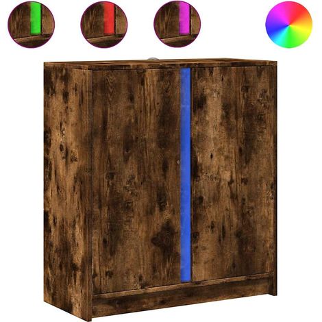 Maison Exclusive - Credenza con LED Rovere Fumo 77x34x85 cm in Legno Multistrato
