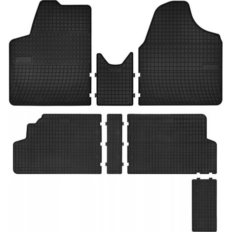 Alfombrillas de goma para coche: furgoneta Peugeot Expert II de reparto de 2 filas (2007-2016) - negras, a medida