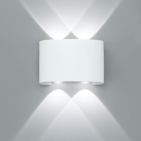 Moderna Applique da Parete LED Interna Alluminio, Bianca Lampada da Parete per Camera da Letto, Salotto, Corridoio, Scala (4W - Luce Calda) (1/5)