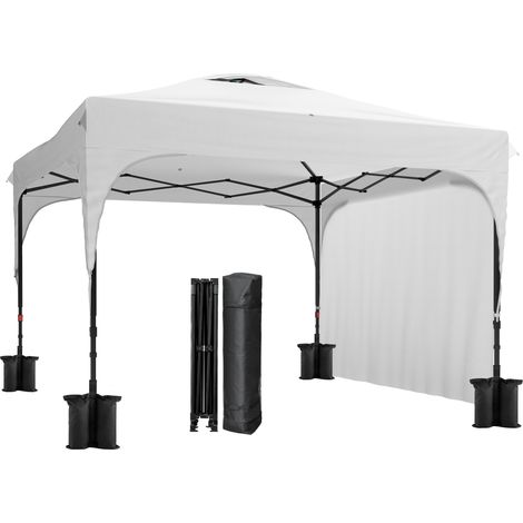 Tonnelle de jardin, blanc, 3 x 3 m, réglable, imperméable, pour jardin terrasse, abri extérieur, terrasse jardin