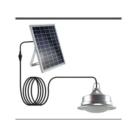 GOECO Solar Pendant Light, Lampada Solari da Esterno con Funzione Fotosensibile, 30W 55Leds 720LM IP65, con Telecomando e Pannello, Lampada a Sospensione Sistema Solare per Giardino, Patio, Garage (1/5)