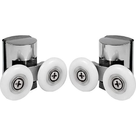 Set di 2 rulli doppi da 23 mm per porta doccia scorrevole (1/5)