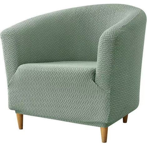 Bucket chair elastic seat covers, club chair integrated seat covers, bucket chair soft jacquard seat covers, armchair seat covers, living room furniture protective covers (green) (1/4)