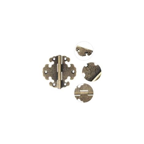Charnières Antiques - Charnière décorative - Mini Charnière Rétro - Charniere Porte - Charnières vintage en bronze,Pour la décoration d'armoires,de portes en bois,de bibliothèques 4 Pièces