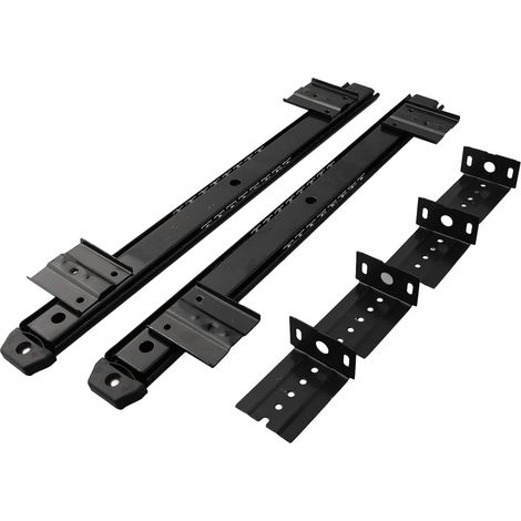 Ball bearing drawer slides for desktop computers - Ball bearing drawer slides for computer desks - Smooth C-clamp bracket - Black (1/5)