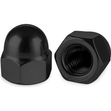 M6 écrous Borgnes Noir en Acier Inoxydable 25 Pièces écrous Borgnes Hexagonaux DIN 1587 Ecrou Borgne Inox M6 Hexagonaux Protection Vis, Boulons Filetés, Tiges Filetées (1/5)