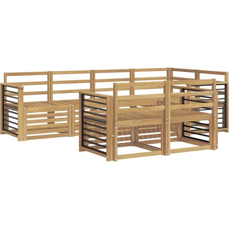 Set di divani da esterno 7 pz 7-Posti Bianco vidaXL (1/5)