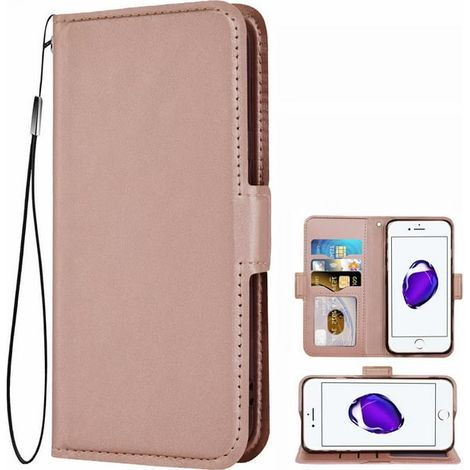 Coque portefeuille en cuir pour smartphone 4,7 pouces, étui à rabat avec rangement cartes et protection complète
