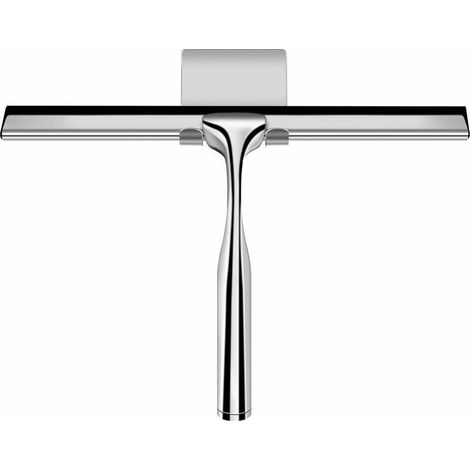 Raclette de douche raclette de fenêtre en acier inoxydable raclette de douche en pouces raclette de douche avec support mural sans perçage pour portes de douche salle de bain cuisine vitres et nettoya (1/5)