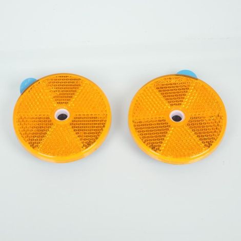 Catadioptre réflecteur homologué RMS rond Ø60mm orange à coller (1/3)