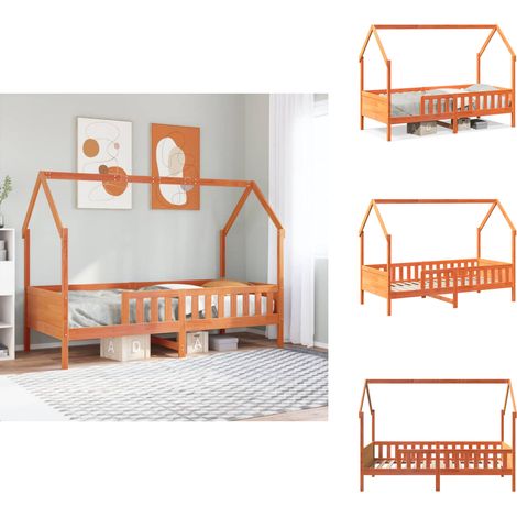 Kinderbett Hausbett Wachsbraun 80x200 cm Kiefer - Kinderbettgestell - Kinderbettgestelle - Kinderbett - Kinderbetten (1/5)
