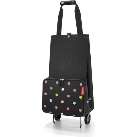 reisenthel foldabletrolley - Carrello Pieghevole per Shopping, Design Moderno Multifunzione e Salvaspazio, Richiudibile nella sua Tasca Esterna, Tessuto Idrorepellente, 30 L, Fantasia a Pois (1/5)