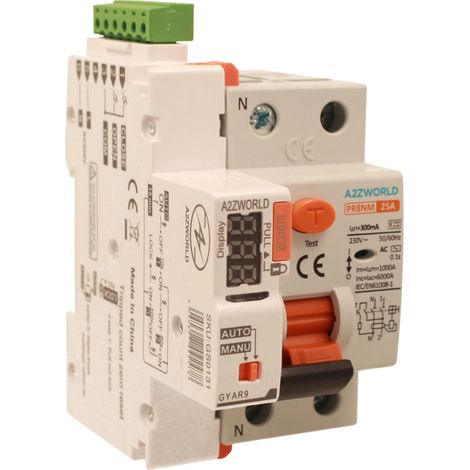 RCCB Interruttore Differenziale Puro Riarmo Automatico, Tipo AC 1P+N 3M 6000A 300mA AC 230V IP20 IEC61008-1 PR8NM, Corrente Disponibili 25A 40A 63A  (25A)