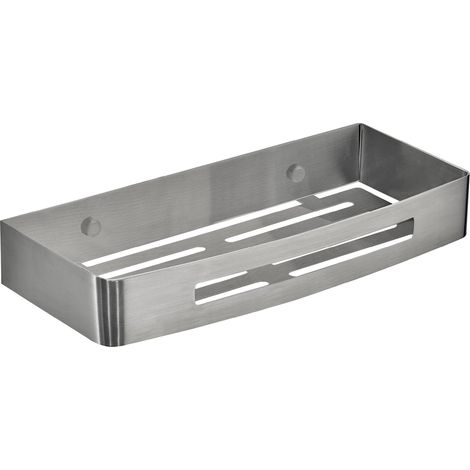Gedy Organizzatore per doccia moderno grigio argento 30x4,5x12,8 cm