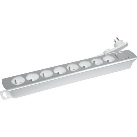 Multiprise 8 prises fiche plate