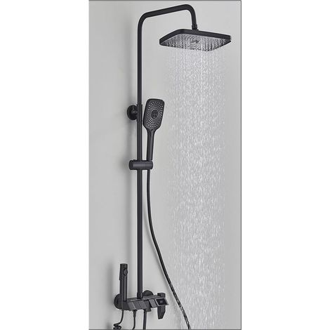 Ensemble de douche mitigeur thermostatique intelli Ensemble de douche de bain à affichage numérique, ensemble de système de douche de salle de bain piano blanc, tête de robinet de douche de salle de b (1/5)
