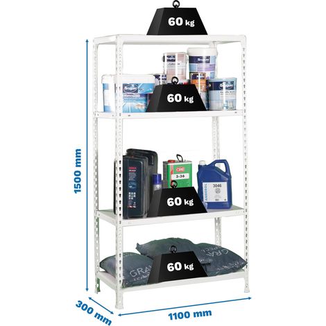 Simonrack Regalsystem Simonrack weiß ohne Schrauben 4 Regale