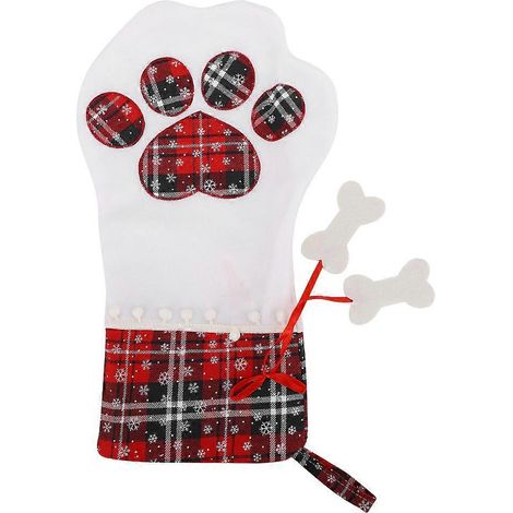 Suspension Décorative Jouet Chien Chaussettes Pattes Sac Cadeau Noël Peluche Animaux Ornement Fête Lot (1/5)