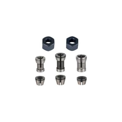 Mandrin de Fraiseuse - Lot de 8, Collet Mandrin Affleureuse (6 mm, 6.35 mm, 8 mm), Pince de Serrage Defonceuse