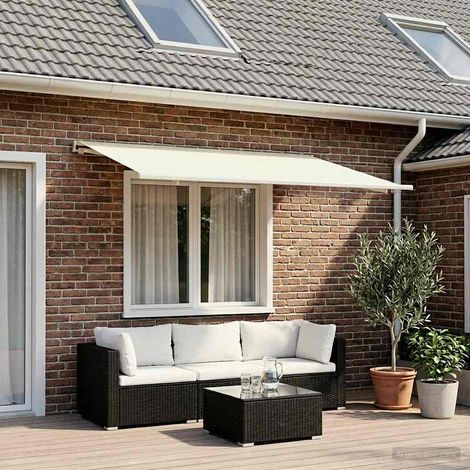 vidaXL Telo di ricambio per tenda da sole Crema 350 x 250 cm