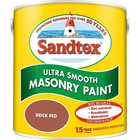 Sandtex 15 Year Microseal Smooth Masonry - Brick Red - 2.5L