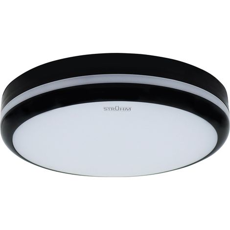 Plafonnier extérieur LED noir 22cm dimmable IP54 Struhm (1/2)