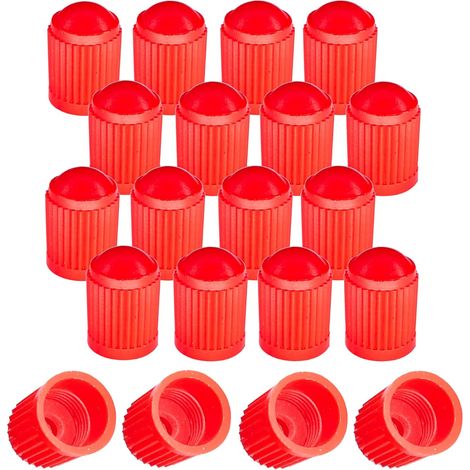 20x Bouchon de valve capuchon plastique schrader pneu vélo moto auto voiture quad trottinette, rouge